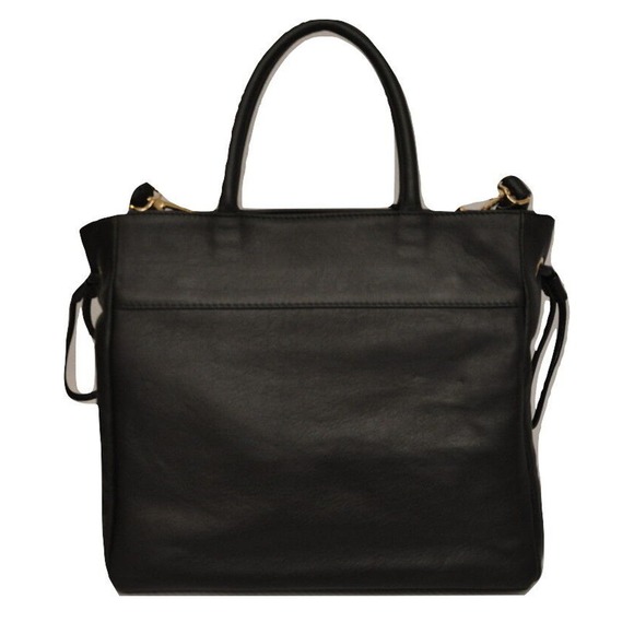 Via Repubblica Italy Genuine Shearling / Leather Handbag Cream/Black Nwt $698 - Picture 3 of 5